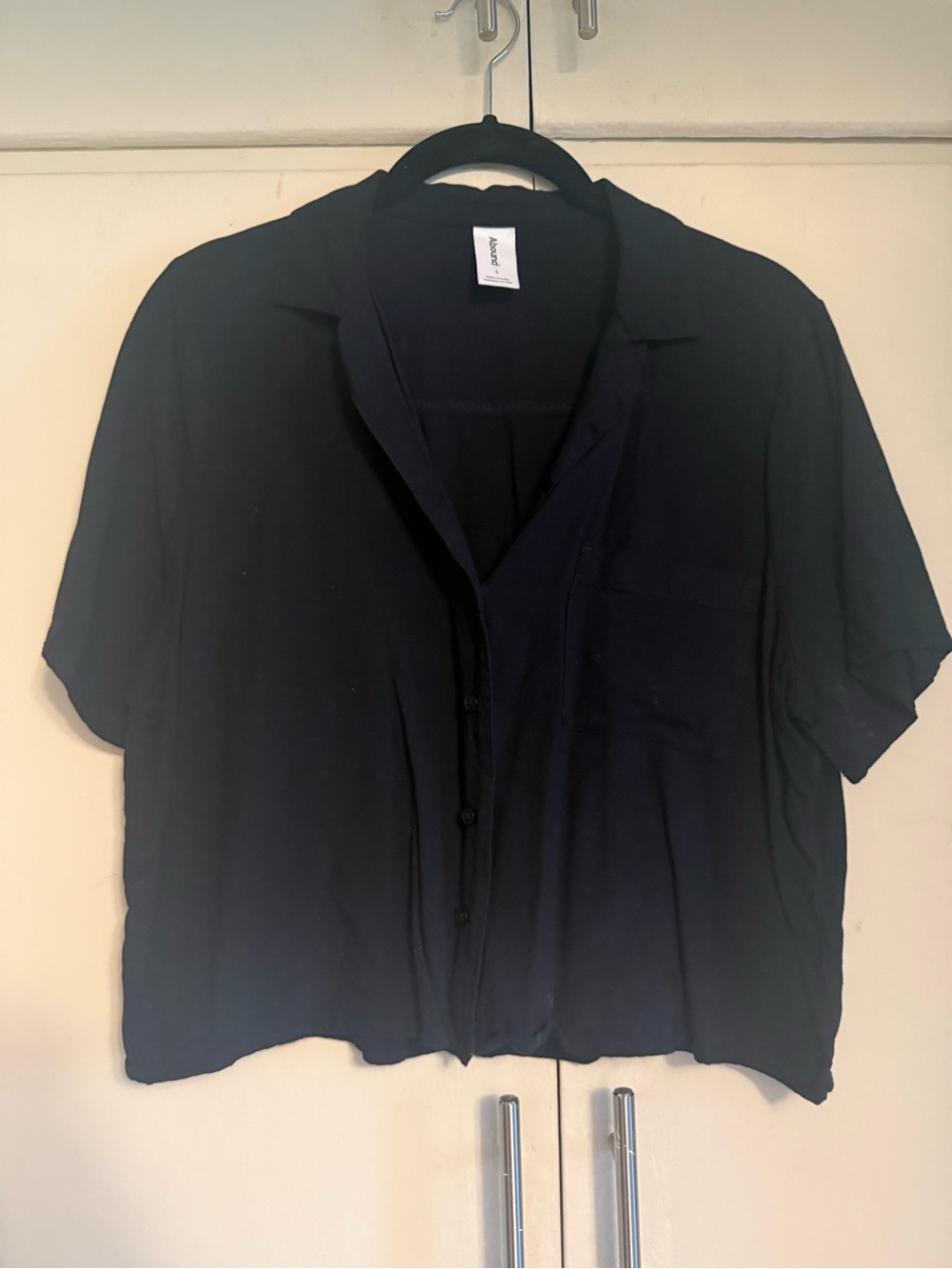 Abound Black Short-Sleeve Button-Down Camp Shirt